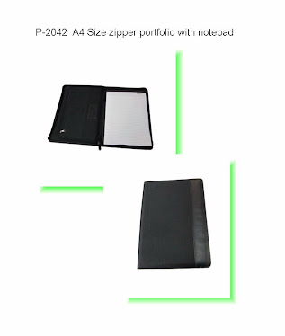 CENTRUM LINK - NEW - "Black A4 Sized Zipper Portfolio With Note Book" - P-2042