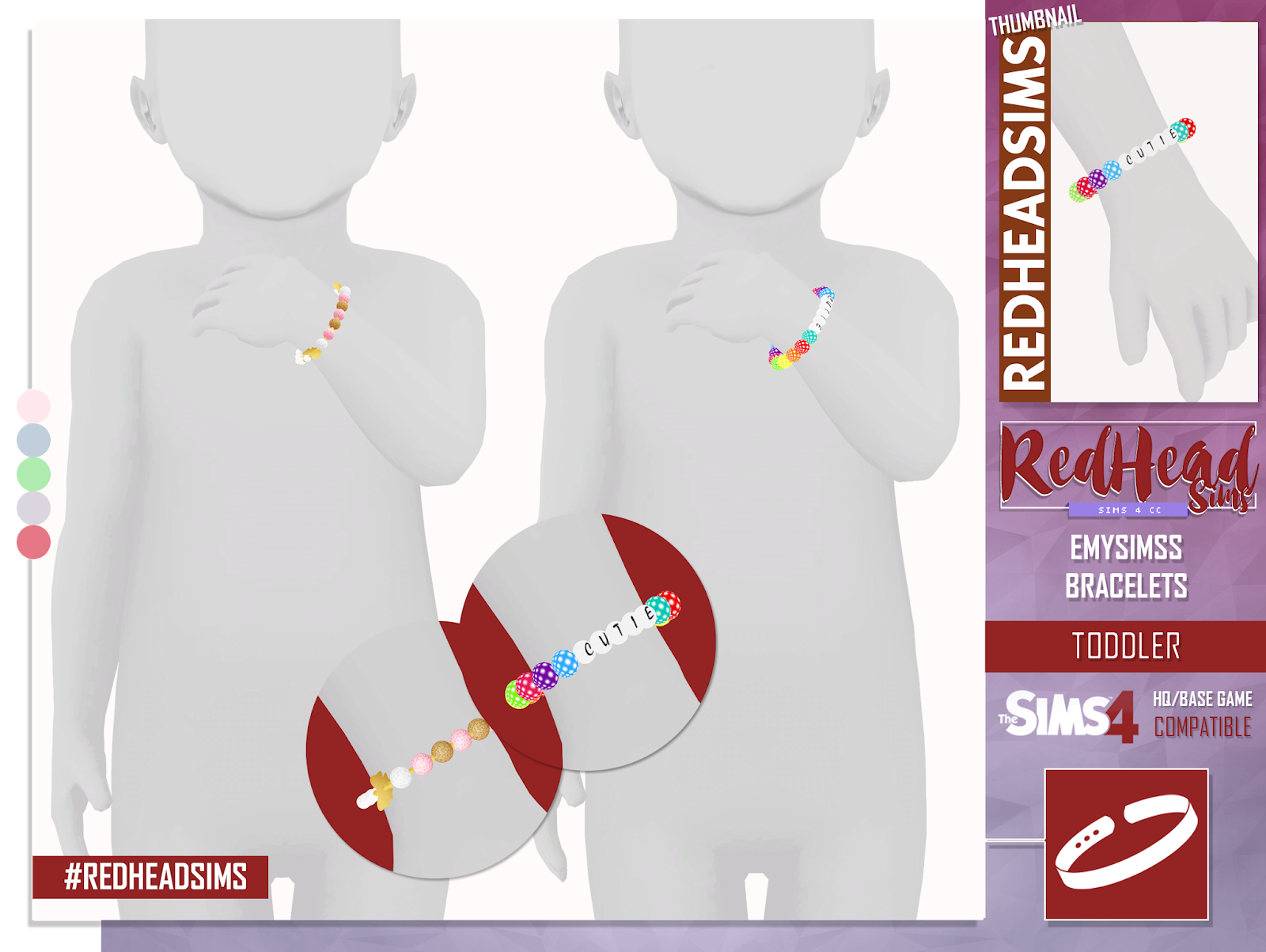 AMYSIMS BRACELETS TS4 TODDLER REDHEADSIMS CC