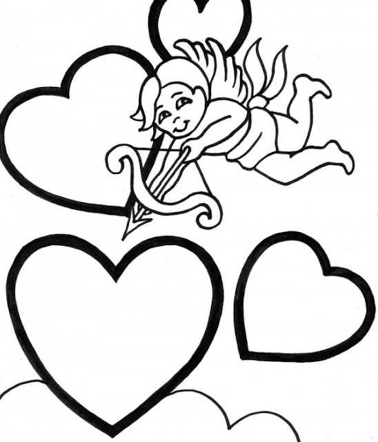 San Valentín colorear cupido San Valentín colorear cupido