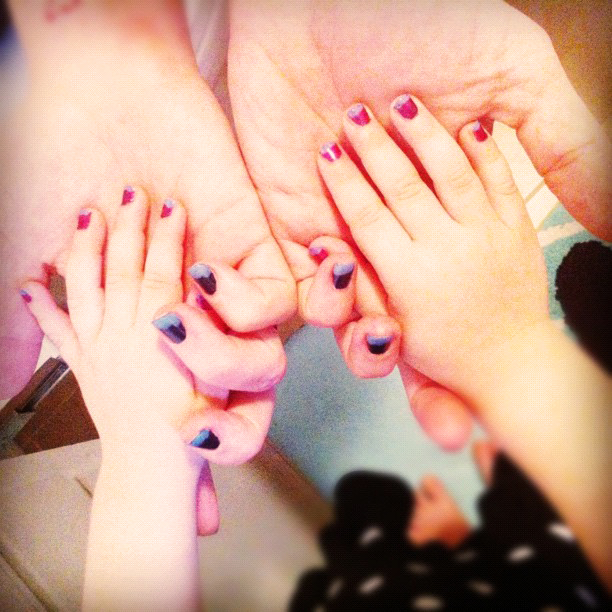 painting toddler's nails