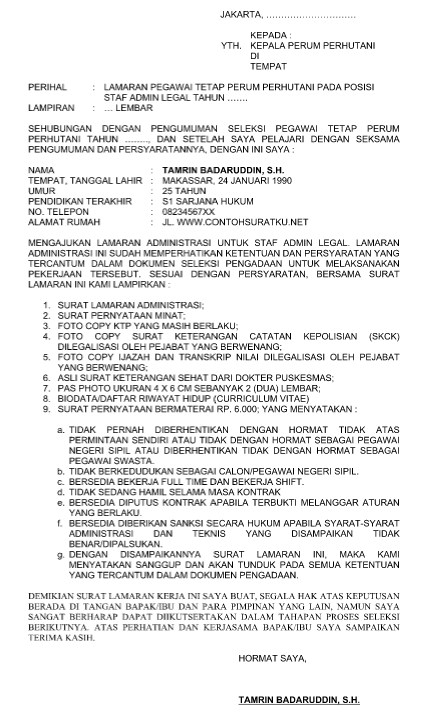 Contoh Surat Lamaran Kerja Job Fair 2018 Simak Gambar Berikut