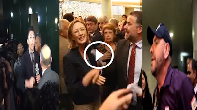 Discussão entre manifestantes contra Dilma e deputados do PT quase termina em pancadaria; veja vídeo