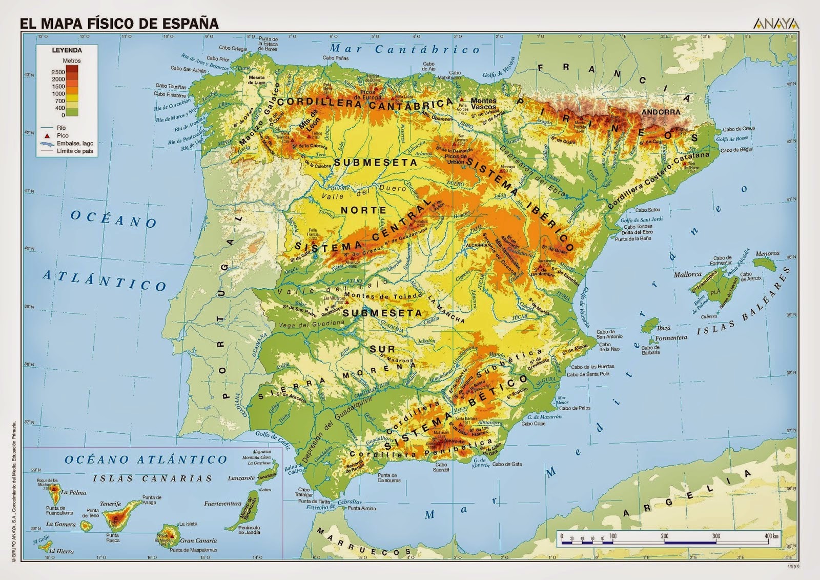 Ejercicio Interactivo De Mapa Fisico De Espana Images