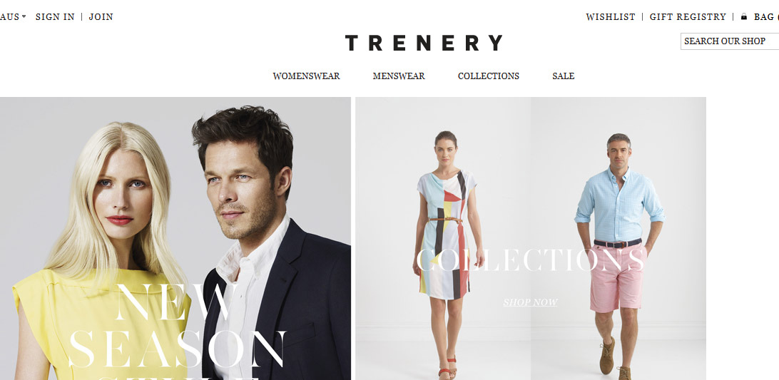 trenery online shopping