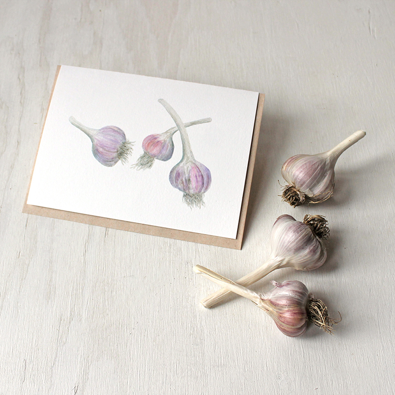  Garlic Note Cards by Kathleen Maunder