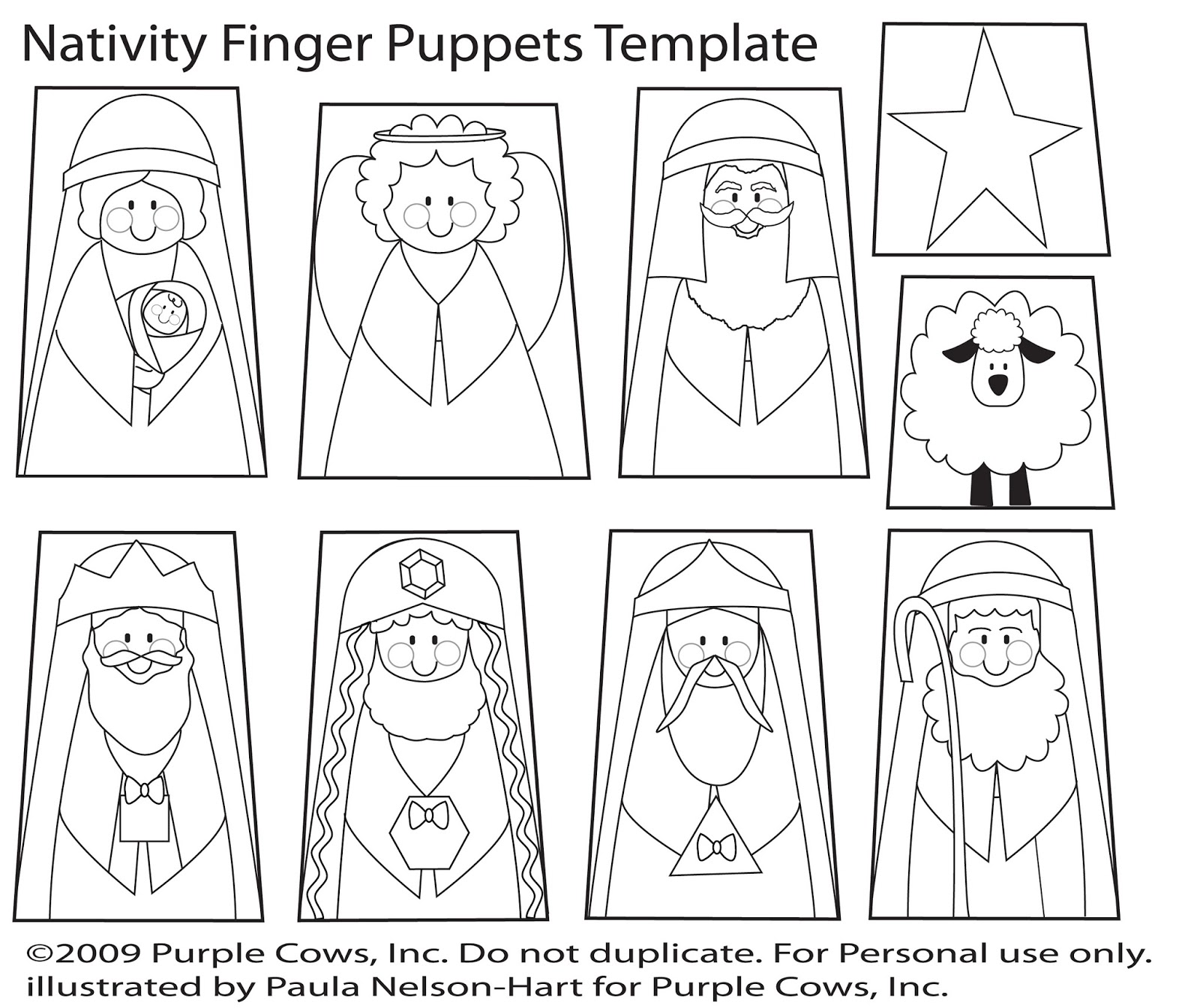 Hart Of The Mountain Studio Printable Nativity Finger Puppets now In 