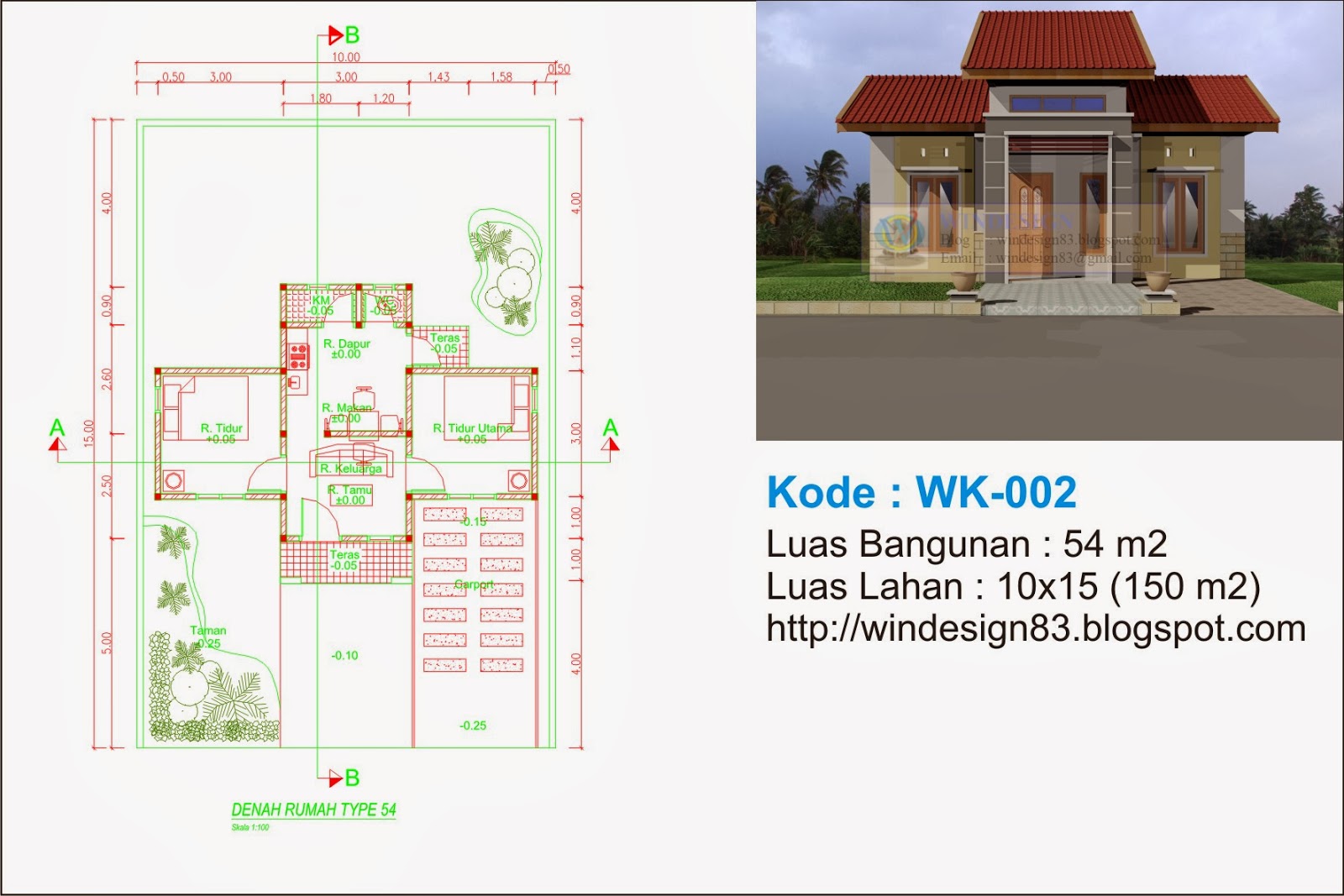 Rumah Sederhana Type 54 Desain Rumah Minimalis