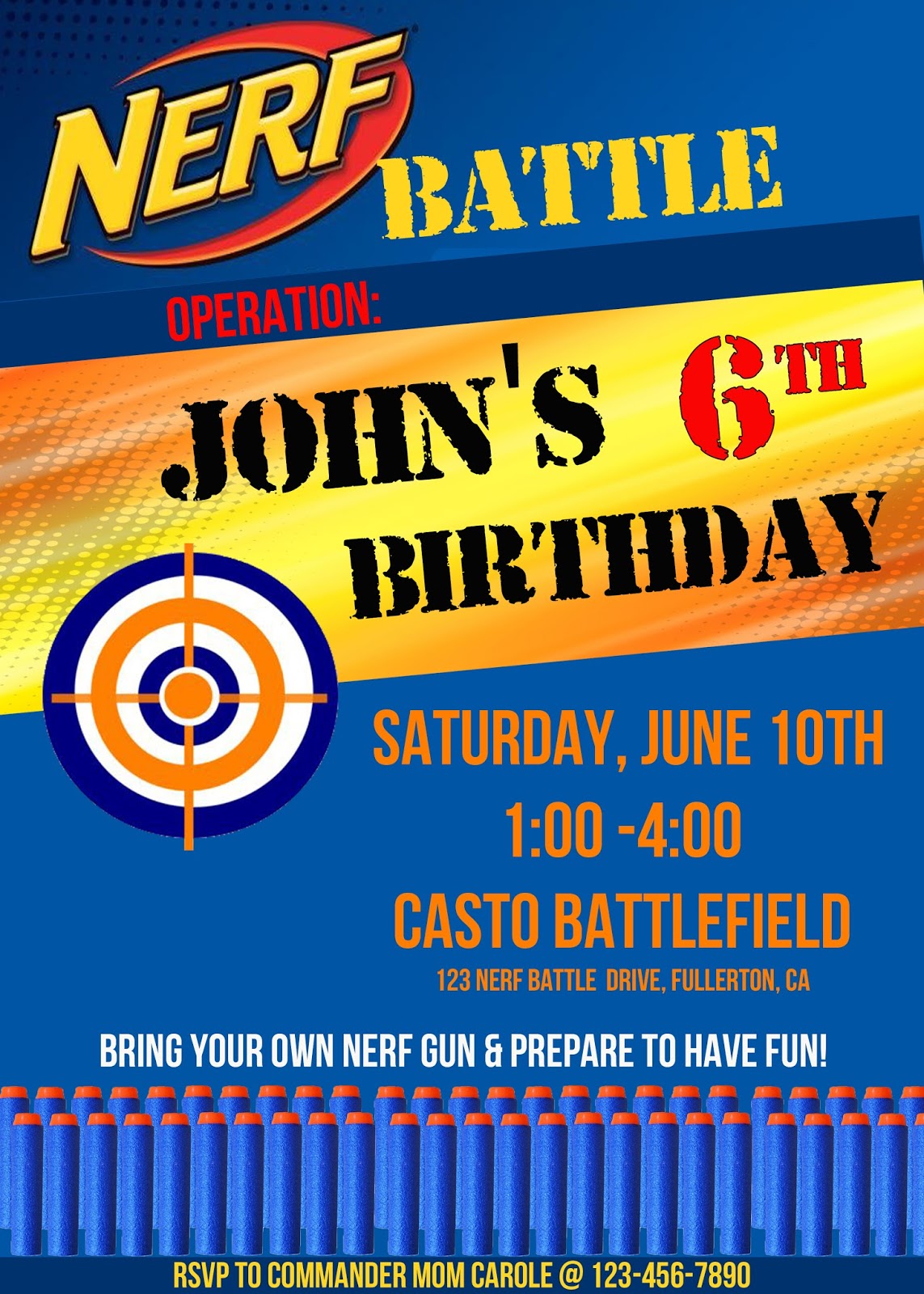 Free Nerf Invitation Templates