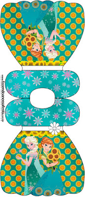 Frozen Fever: Invitaciones para Imprimir Gratis. Tarjeta con forma de vestido de Frozen Fever.