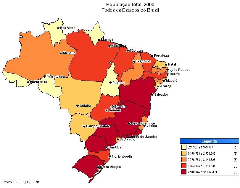 Brasil Mapa do Brasil População (demografia)