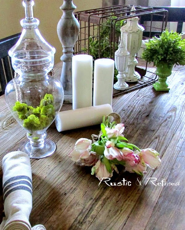 Rustic flair tablescape with a French twist, using thrift store items found around my home, that you can imitate with very little effort!