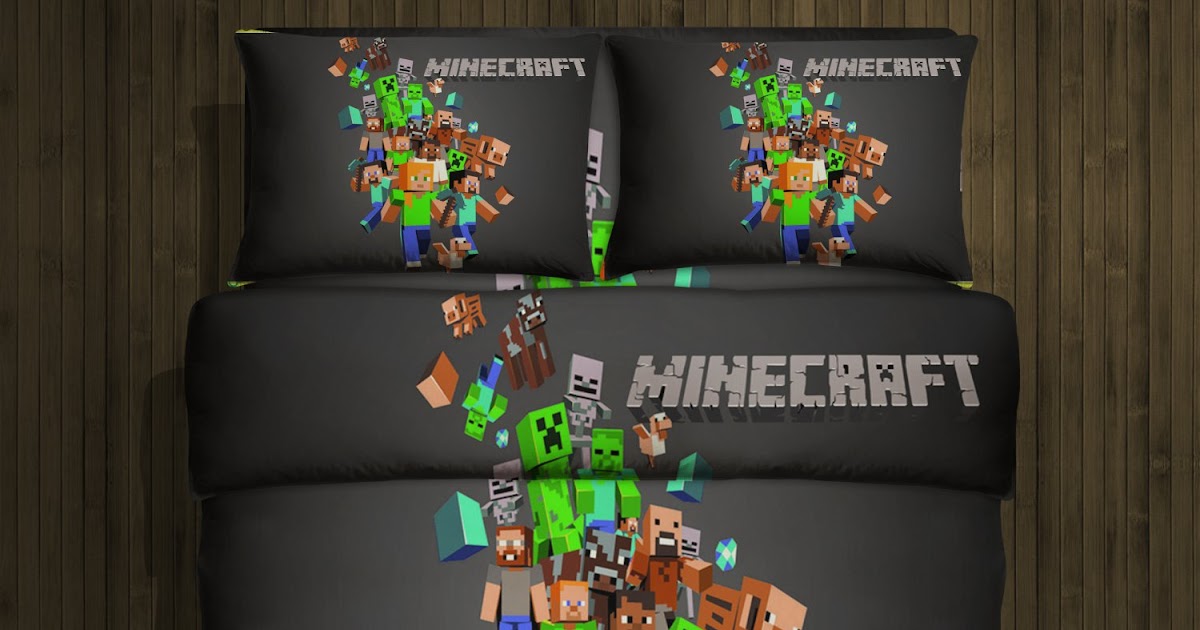 Minecraft Fleece Blanket Large & 2 Pillow Cases 85056864,85056865(2