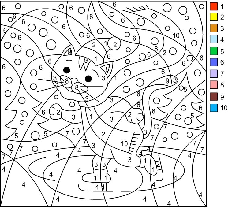 paint by numbers winter coloring pages - photo #3