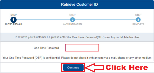 how to retrieve hdfc customer id online