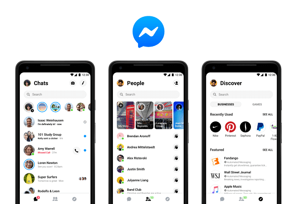 فيس بوك تعلن عن تصميم جديد لتطبيق Messenger