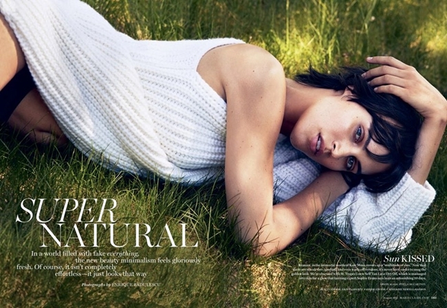 Marie Claire US August 2015, Alana Bunte Stella McCartney 2015 AW White One Shoulder Knitting Dress With High Slit Editorials