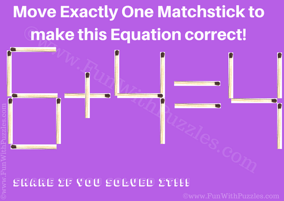 Matchstick Kids Puzzle with Answer Maths Brain Teaser Matchstick Kids Puzzle with Answer Maths Brain Teaser
