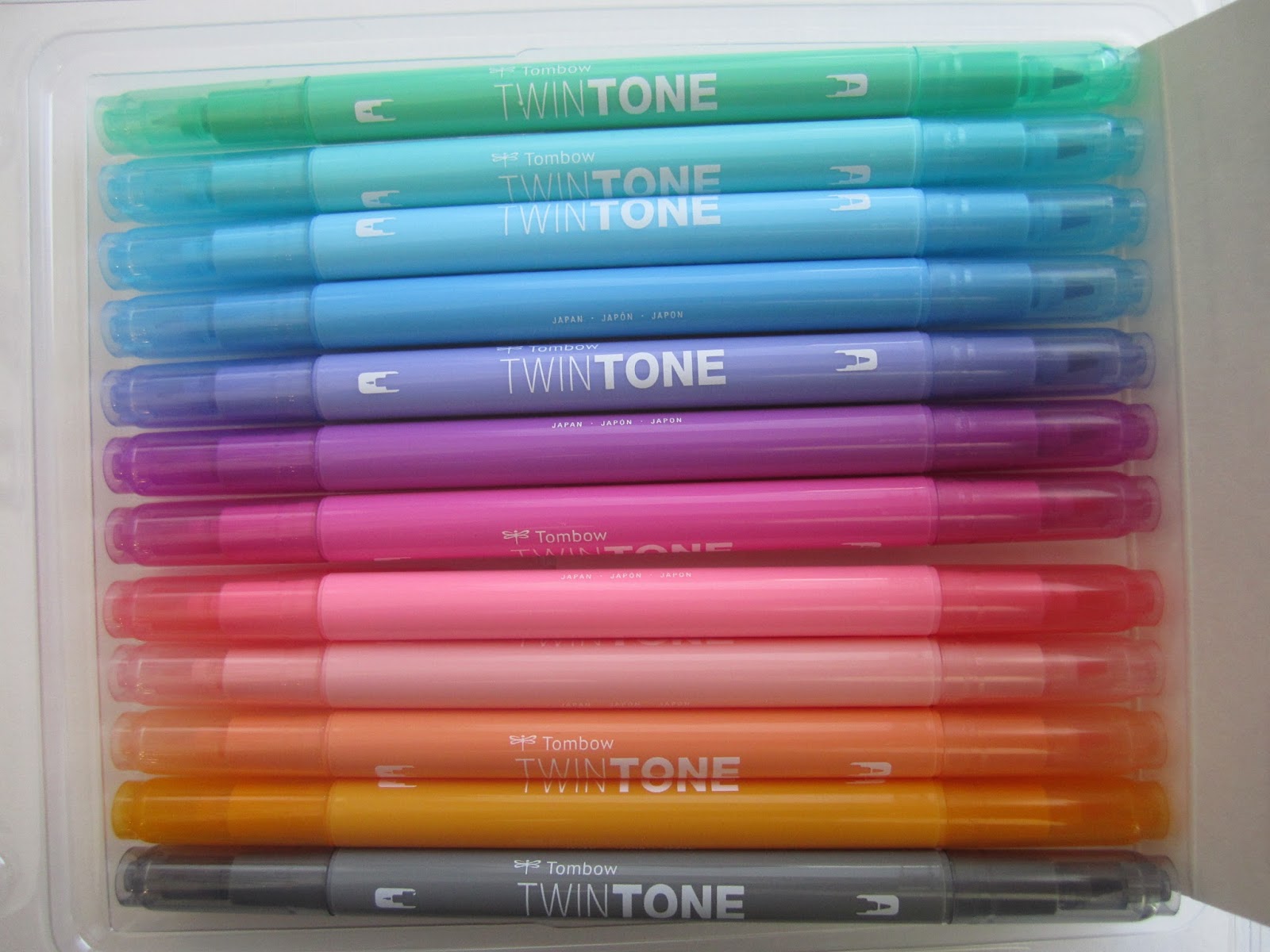 Tombow TwinTone Dual-tip Markers 12set, Pastels