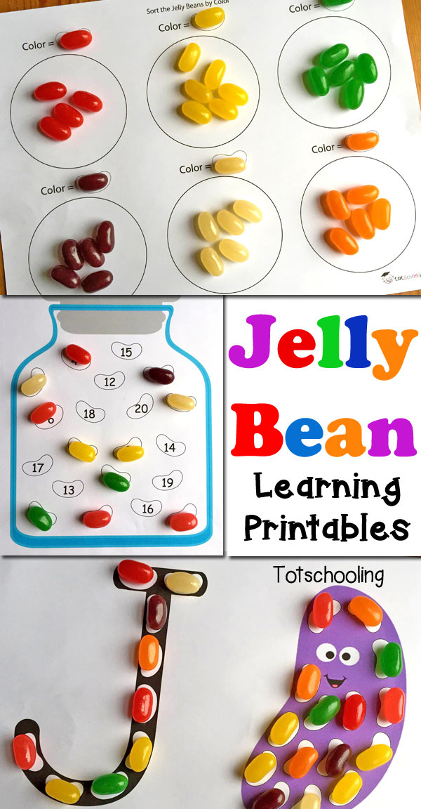 Jelly Bean Learning Printables For Kids Totschooling Toddler 
