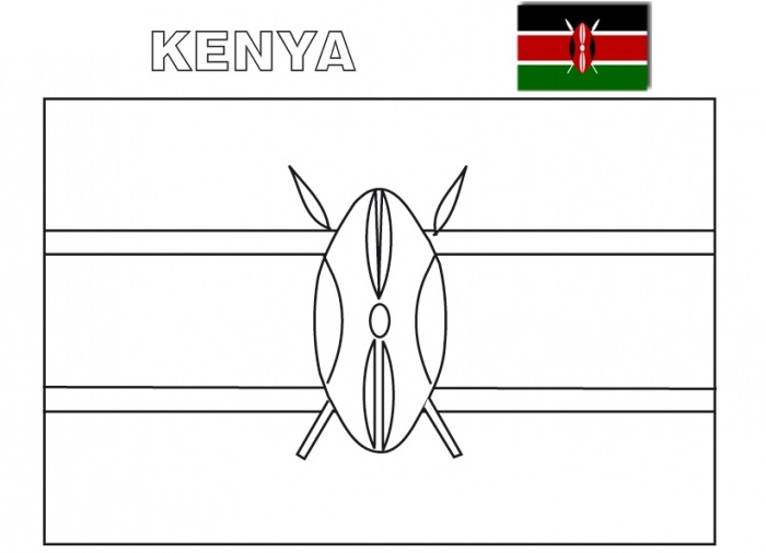 Bandera De Kenia Para Colorear