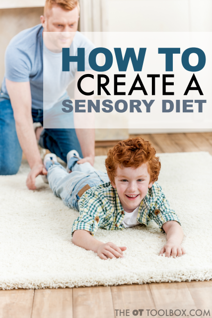 Wondering how to create a sensory diet? Use these steps to create a sensory diet for children with sensory needs that result in meltdowns, attention challenges, struggles with regulation, and other sensory processing related difficulties. Perfect for the occupational therapist who works with kids with sensory needs. Wondering how to create a sensory diet? Use these steps to create a sensory diet for children with sensory needs that result in meltdowns, attention challenges, struggles with regulation, and other sensory processing related difficulties. Perfect for the occupational therapist who works with kids with sensory needs.