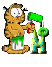 Abecedario Animado de Garfield Pintando.