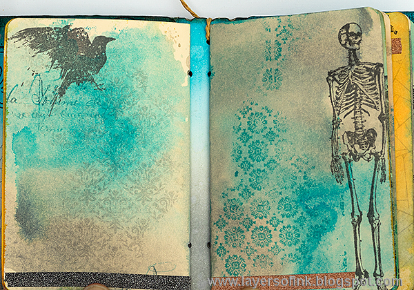 Layers of ink - Halloween Stamped Passport Book Tutorial by Anna-Karin