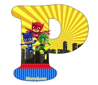 Alfabeto de PJ Masks en la Ciudad. PJ Masks Alphabet. 
