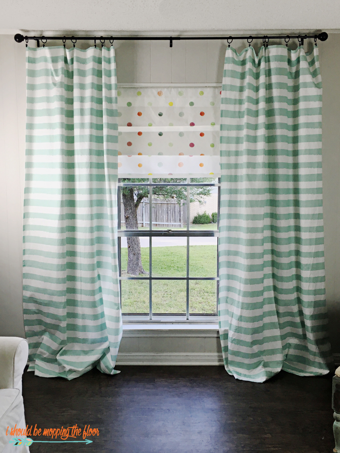 How to Create Faux Roman Shades | Step-by-step photo tutorial on creating faux roman shades...can even be made in the "no-sew" variety!