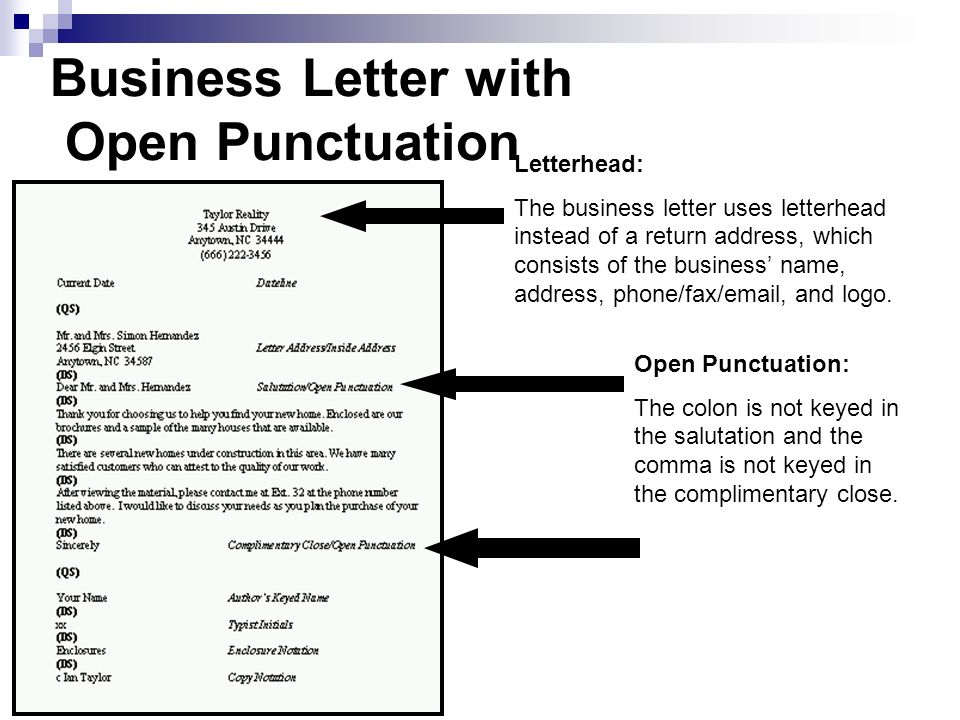Punctuation Style Open Punctuation And Standard Or Mixed Punctuation