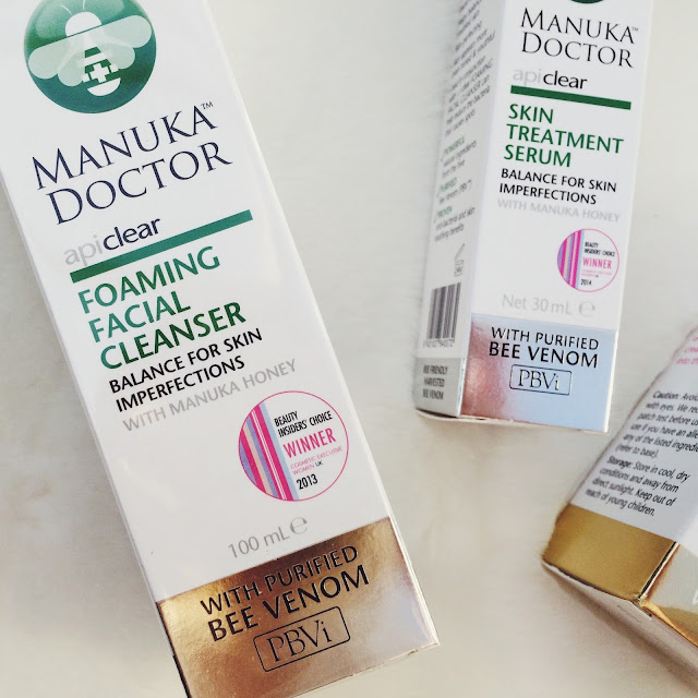 Manuka Doctor Foaming Facial Cleanser review, Manuka Doctor Apiclear Skin treatment Serum review, Manuka Doctor Brightening Facial Oil review