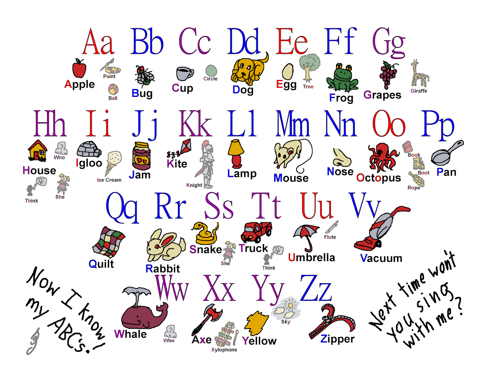 Abc Chart With Pictures Printable