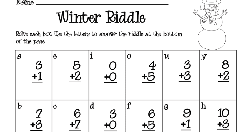 First Grade a la Carte: New Year's Riddle...NOT