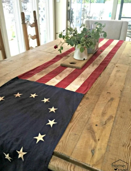 flag table runner for the holiday weekend