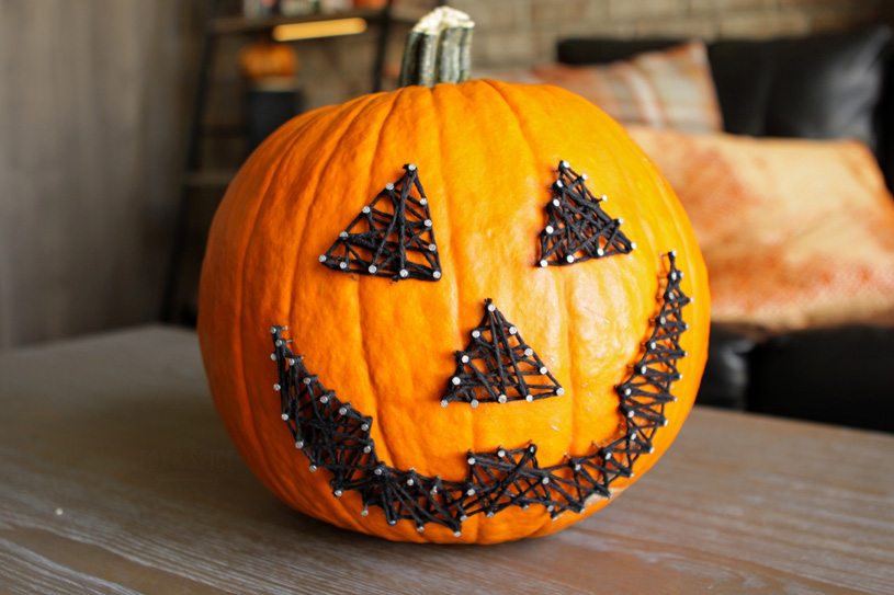 Fall DIY: No-Carve Pumpkin String Art | Fox & Spice