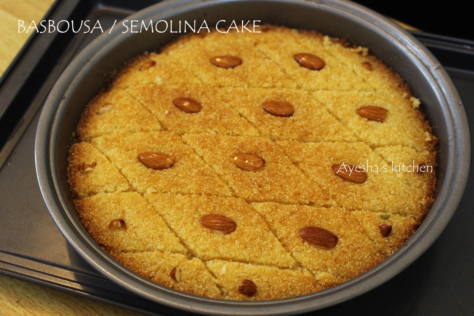 Egyptian Semolina Cake (Basbousa – Serves 6 to 8) – All About the Cooks