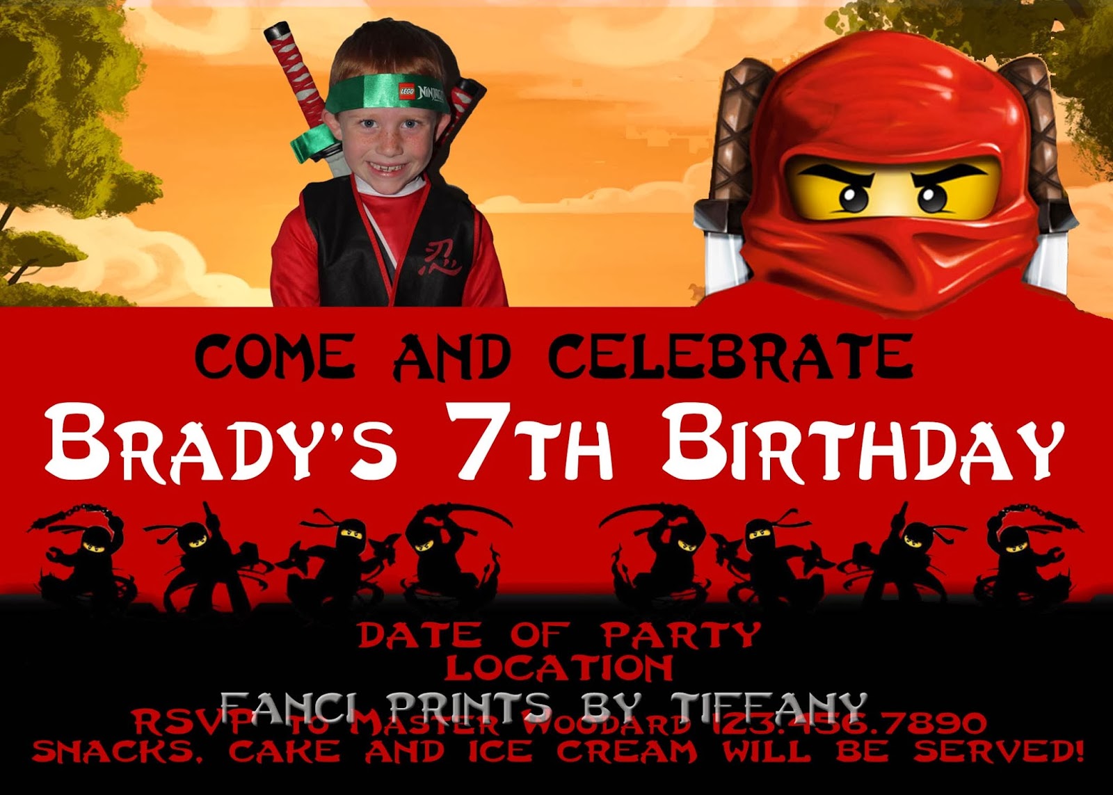 Fanci Prints by Tiffany: Ninjago Birthday Invitation