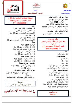 تقرير بجميع وظائف وزارة القوى العاملة كاملة لشهر مارس 2019