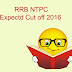 RRB NTPC Expected Cut Off 2016