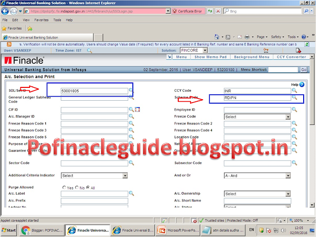 Procedure to know the number of BO accounts in DOP Finacle - POFINACLEGUIDE
