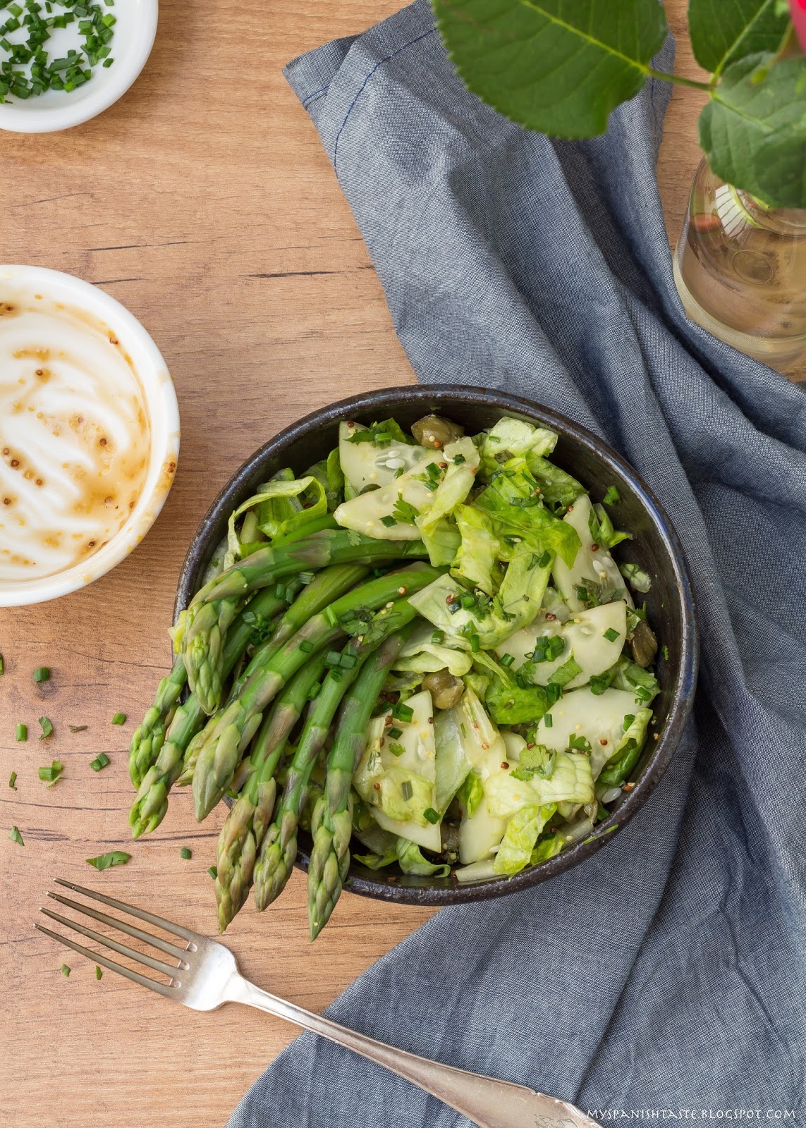 My Spanish Taste Green asparagus and cucumber salad
