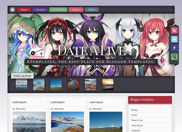 Date A Live Blogger Template