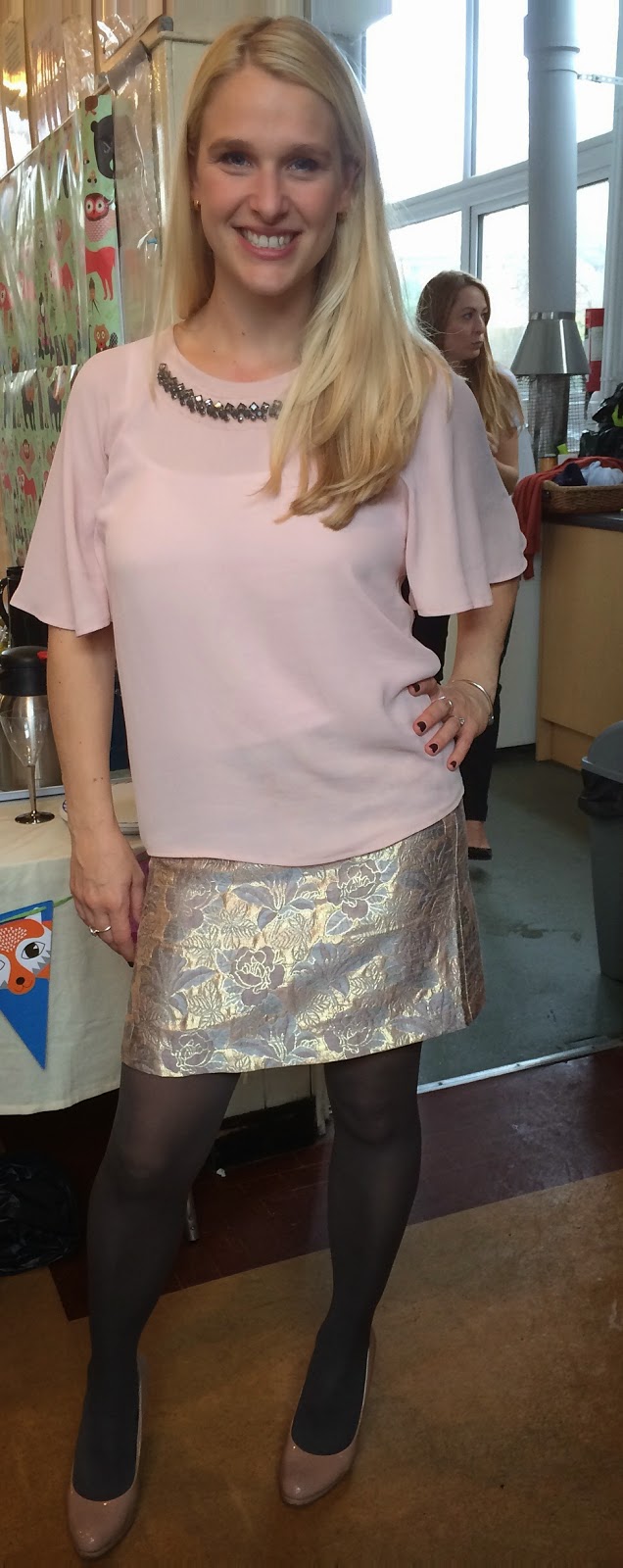 Essex'ee Legs Pastel Pink and Soft Grey Tights