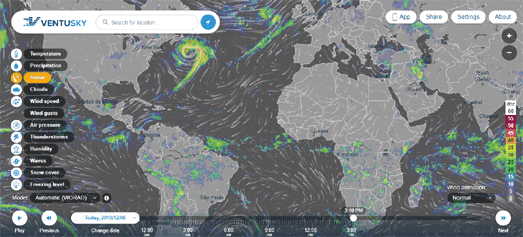 Maps Mania Global Wind Rain