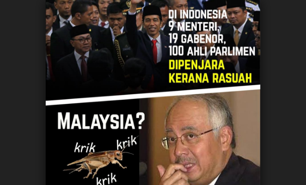Banyaknya Pejabat Indonesia Korupsi yang Tertangkap, Membuat Malaysia Iri, Lalu Bikin Meme Kocak. Netizen: 