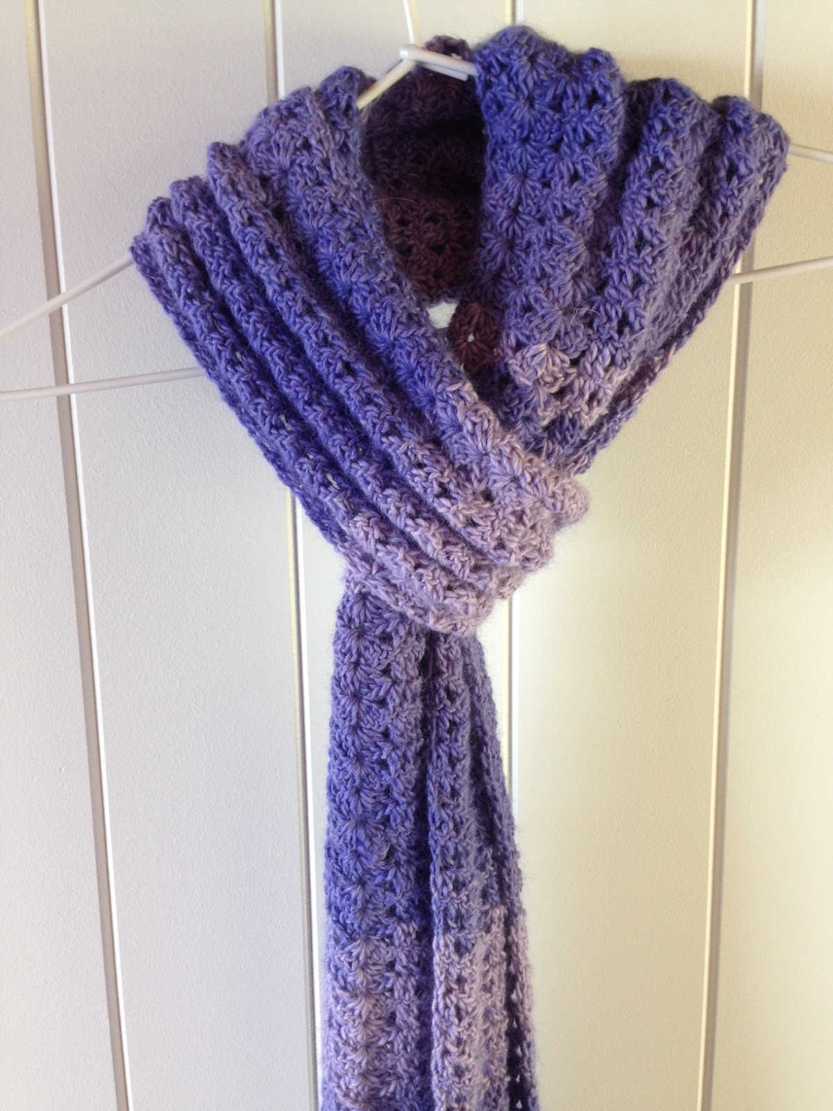 Crochet Obsession: Women’s crochet scarf using 100% alpaca yarn - in violet