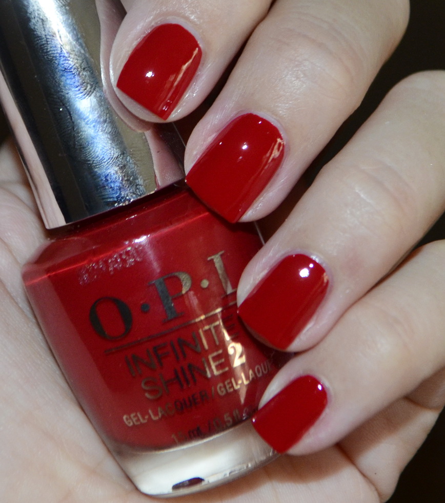 New OPI Infinite shine Iconic shades Big Apple Red, I'm not really a