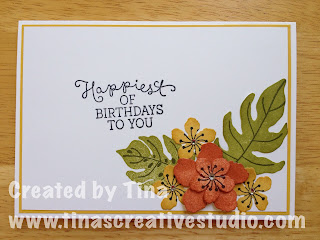 Flower birthday card using Botanical Blooms from Stampin Up