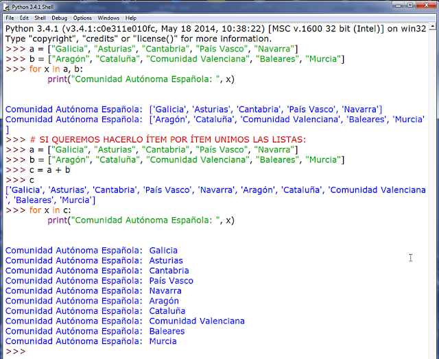 APRENDER A PROGRAMAR CON PYTHON: BUCLE FOR/IN
