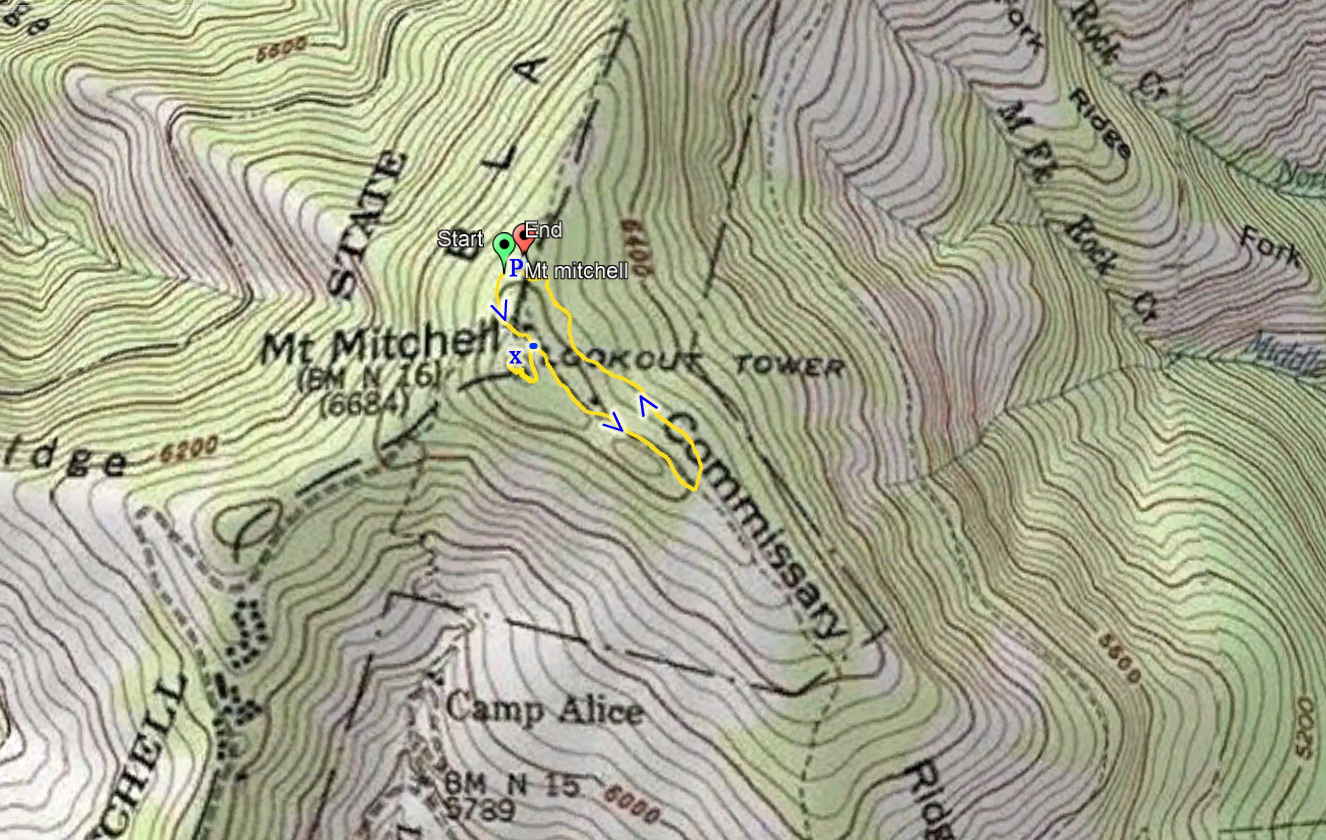 Mount Mitchell Topographic Map